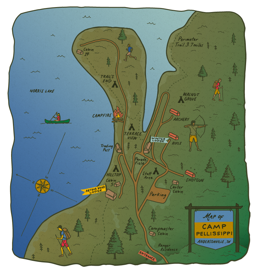 Camp Pellissippi illustrated map